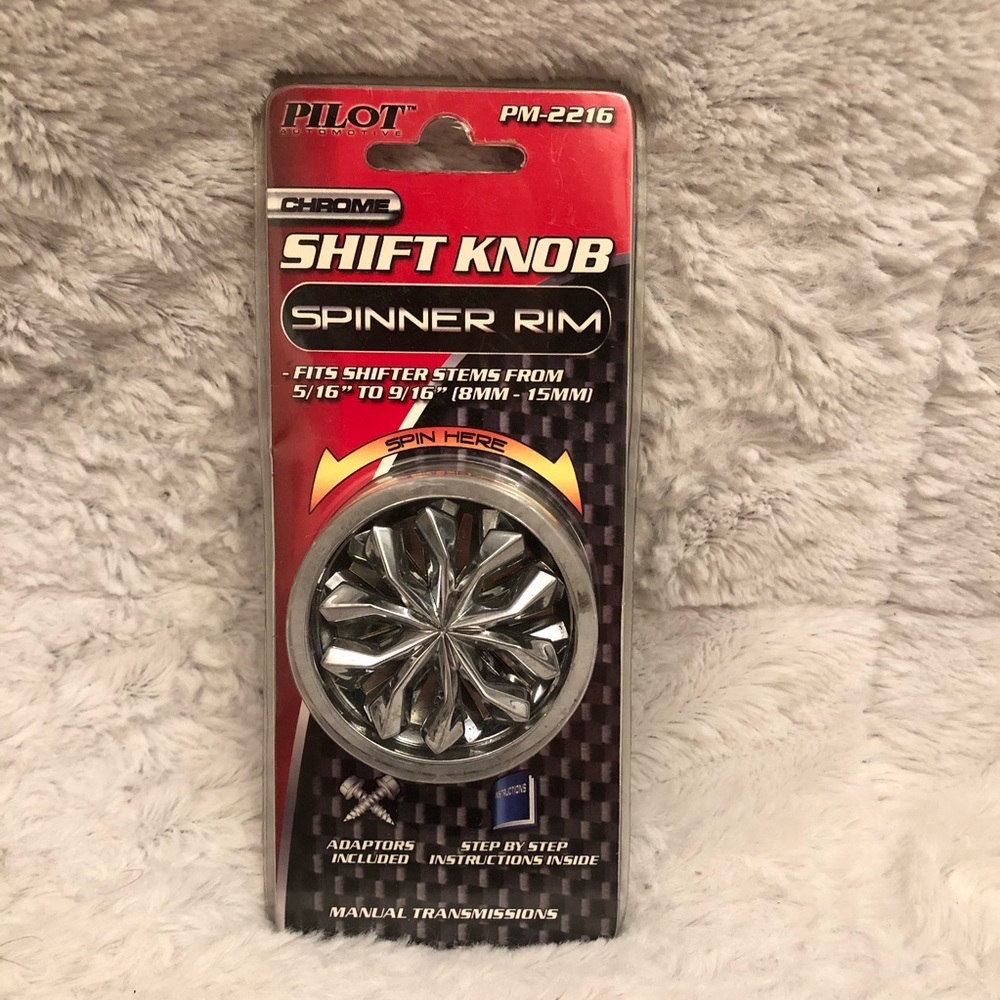 Chrome Spinner Rim Manual Shift Knob For Car Truck